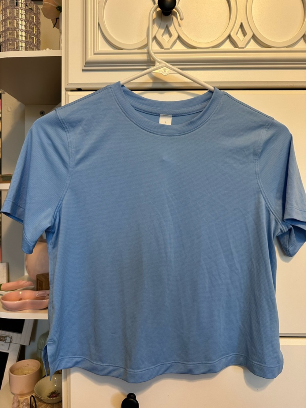 lululemon Womens Light Blue Short-Sleeve Crewneck Tee